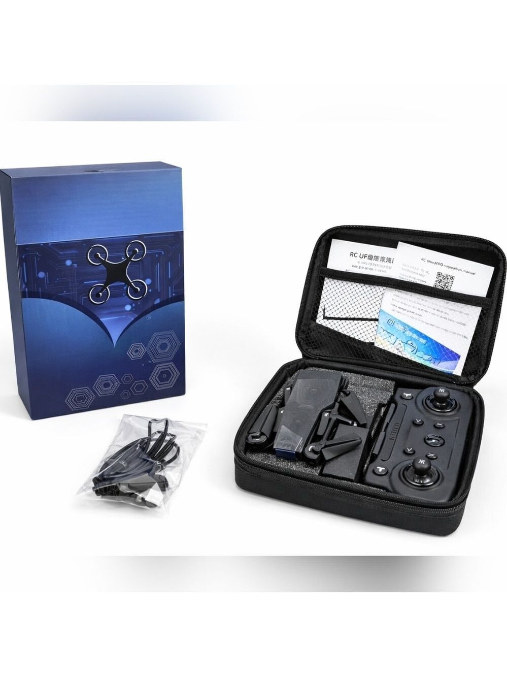 E88 Foldable RC Drone Camera Quadcopter Under 250g w Remote Case App Control New